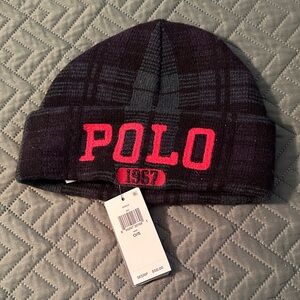 NEW WITH TAGS……Polo by Ralph Lauren Black/Green and Red Plaid Beanie